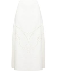 Chloé - High-waisted Embroidered-design Skirt - Lyst
