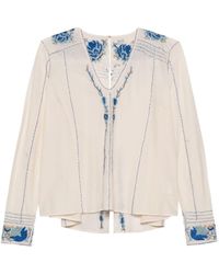 Bode - Cornflower Embroidered Blouse - Lyst