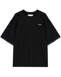 Yoshio Kubo - T-Shirt mit Mesh-Ärmeln - Lyst