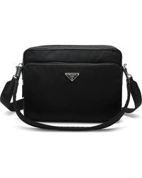 Prada - Logo-Plaque Zip-Fastening Shoulder Bag - Lyst