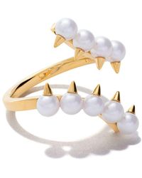 Tasaki - 18kt Yellow Gold Danger Plus Collection Line Akoya Pearl Ring - Lyst