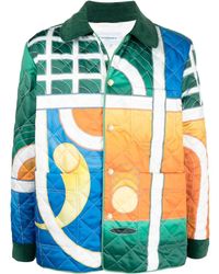 Casablancabrand - Graphic-print Quilted Shirt Jacket - Lyst
