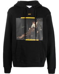 Off-White c/o Virgil Abloh - Caravaggio Arrow St. Francis Slim Fit Hoodie In Black/white - Lyst