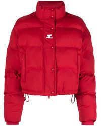 Courreges - Logo-embroidered Quilted Padded Jacket - Lyst