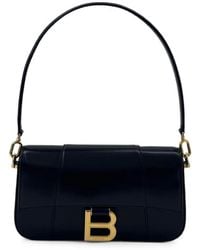 Balenciaga - Hourglass Logo-Plaque Shoulder Bag - Lyst