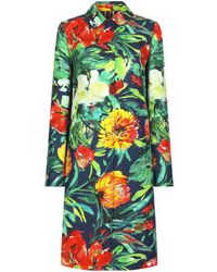 Dolce & Gabbana - Floral-print Single-breasted Coat - Lyst