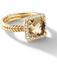 David Yurman 18kt Yellow Gold Châtelaine Citrine And Diamond Ring - Metallic