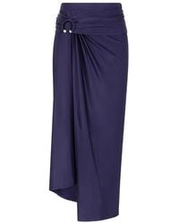 Rabanne - Midi Piercing Jersey Skirt - Lyst