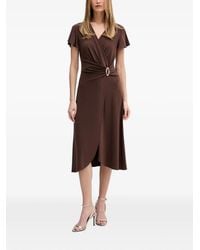 Joseph Ribkoff - Buckle-Detail Wrap-Style Midi Dress - Lyst