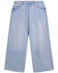 Juicy Couture - Diamante-Embelished Wide-Leg Jeans - Lyst
