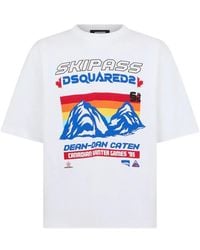 DSquared² - Ski Pass Graphic-Print Loose-Fit Cotton T-Shirt - Lyst