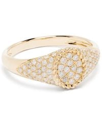 Yvonne Léon - 9Kt Baby Chevalier Diamond Signet Ring - Lyst