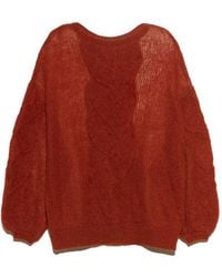 Bimba Y Lola - Pull En Maille Torsadée Brique - Lyst