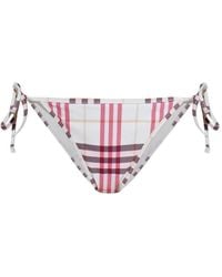 Burberry - Bas De Bikini À Carreaux - Lyst