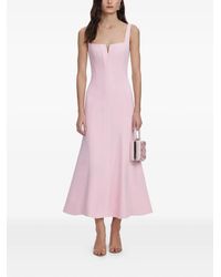Self-Portrait - Polyester Crepe Midi Dress - Lyst