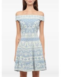 McQueen - Floral Jacquard Mini Dress - Lyst