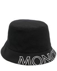 Moncler - Logo-print Cotton Bucket Hat - Lyst