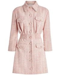 Genny - Robe Courte En Tweed À Col À Ornements - Lyst