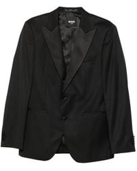 BOSS - Veste À Revers En Satin - Lyst