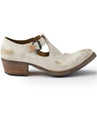 Prada - Buckle-Detail Stitched Loafers - Lyst