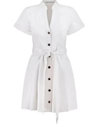 Alice + Olivia - Lucy Button-Front Pleated Mini Dress - Lyst