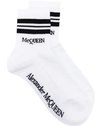 Alexander McQueen - Gestreepte Sokken Met Geborduurd Logo - Lyst