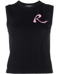 Rochas Intarsia-knit Logo Vest - Black