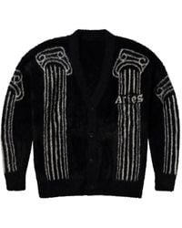 Aries - Column-Intarsia Cardigan - Lyst
