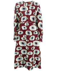 Colville - Frayed-Detail Graphic-Print Dress - Lyst