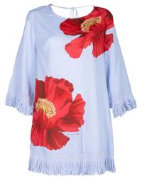 FARM Rio - Fringe-Trim Open-Back Mini Dress - Lyst