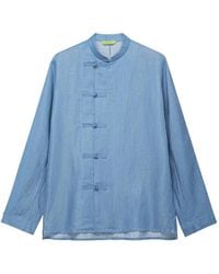 Shanghai Tang - Frog-Fastening Mandarin-Collar Shirt - Lyst