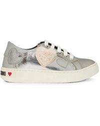 Moschino - Heart-Patch Sequin-Embellished Sneakers - Lyst