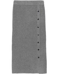Liu Jo - Ribbed Button-Detail Skirt - Lyst