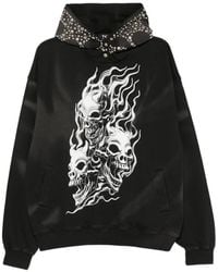 THUG CLUB - Skull-Print Stud-Embellished Hoodie - Lyst