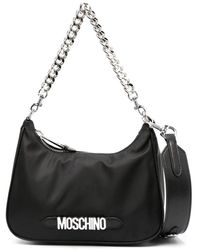 Moschino - Schultertasche mit Logo-Schild - Lyst