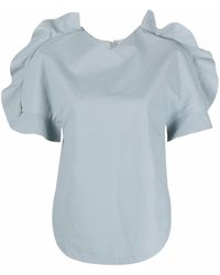 Jil Sander - T-Shirt mit Rüschenbesatz - Lyst