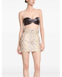 Elie Saab - Leather Sweetheart-Neck Bralette Top - Lyst