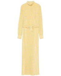 Alessandra Rich - Floral-Print Ruffled Midi Dress - Lyst