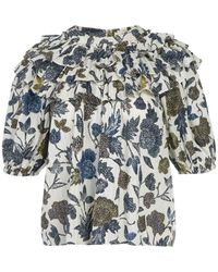 Ulla Johnson - Ruffled Floral Blouse - Lyst