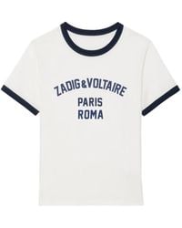 Zadig & Voltaire - Woos Logo-Print Ringer T-Shirt - Lyst