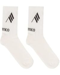 The Attico - Logo-Detail Ribbed-Knit Socks - Lyst