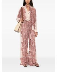 Zimmermann - Clash Pussy-Bow-Collar Shirt - Lyst