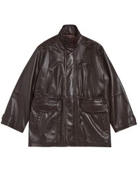Balenciaga - Manteau oversize en cuir - Lyst