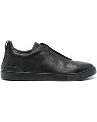 ZEGNA - Triple Stich Leather Sneakers - Lyst