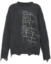 Akep - Distressed Embroidered Sweater - Lyst