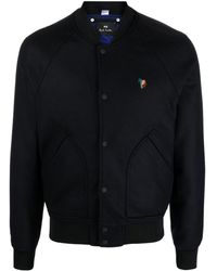 PS by Paul Smith - Wadded Logo-embroidered Bomber Jacket - Lyst