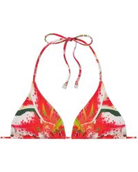 Tory Burch - Floral-Print Triangle Bikini Top - Lyst