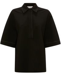 Victoria Beckham - Contrast-stitch Short-sleeve Shirt - Lyst