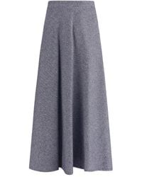 Sara Roka - Gonna Midi Svasata Denim - Lyst