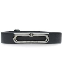 Ferragamo - Gancini-Plaque Leather Bracelet - Lyst